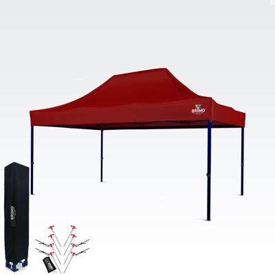 BRIMO Tienda de exhibición 3x4,5m (acero de 45mm) Montaje rápido, larga vida útil - sin 3 paredes - Rojo BRIMO Tienda de exhibición 3x4,5m (acero de 45mm) Montaje rápido, larga vida útil - sin 3 paredes - Rojo