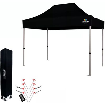BRIMO Carpa plegable tipo tijera 2×3 m de aluminio sin paredes Montaje rápido y armazón resistente y ligero - sin 3 paredes - Negro BRIMO Carpa plegable tipo tijera 2×3 m de aluminio sin paredes Montaje rápido y armazón resistente y ligero - sin 3 paredes - Negro