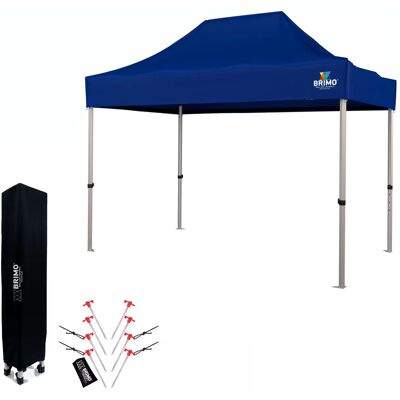 BRIMO Carpa plegable tipo tijera 2×3 m de aluminio sin paredes Montaje rápido y armazón resistente y ligero - sin 3 paredes - Azul BRIMO Carpa plegable tipo tijera 2×3 m de aluminio sin paredes Montaje rápido y armazón resistente y ligero - sin 3 paredes - Azul