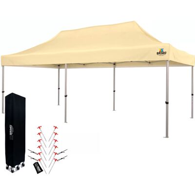 BRIMO Carpa plegable 3x6 m ALU sin paredes - Estructura de aluminio, impermeable - sin paredes - Beige BRIMO Carpa plegable 3x6 m ALU sin paredes - Estructura de aluminio, impermeable - sin paredes - Beige