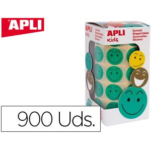 Apli Figuras Autoadhesivas Sonrisa Verde Happy Face Rollo de 900 Unidades Apli Figuras Autoadhesivas Sonrisa Verde Happy Face Rollo de 900 Unidades