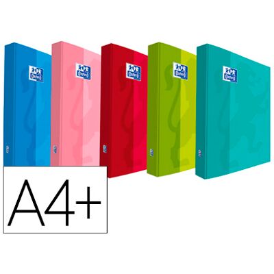 Carpeta de anillas Oxford School DIN A4+ tapa extra dura 4 anillas 25mm colores surtidos Carpeta de anillas Oxford School DIN A4+ tapa extra dura 4 anillas 25mm colores surtidos