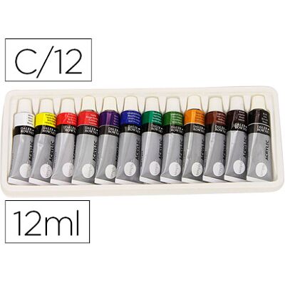 DALER-ROWNEY Pintura Acrílica Daler Rowney Simply Caja de 12 Colores Surtidos Tubo 12 ml DALER-ROWNEY Pintura Acrílica Daler Rowney Simply Caja de 12 Colores Surtidos Tubo 12 ml