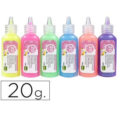 LIDERPAPEL Pegamento Glitter Fancy Colores Metalizados Pastel 20 Gr botella LIDERPAPEL Pegamento Glitter Fancy Colores Metalizados Pastel 20 Gr botella