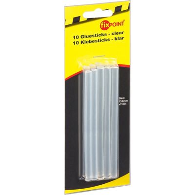 Blister 10 Tubos Pegamento Caliente (Ø7 x 150mm) - fixPOINT Blister 10 Tubos Pegamento Caliente (Ø7 x 150mm) - fixPOINT