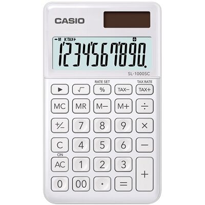 Calculadora de bolsillo de 10 dígitos (blanca) - CASIO Calculadora de bolsillo de 10 dígitos (blanca) - CASIO