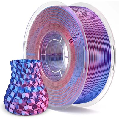 Filamento de Impresión 3D PLA SILK 1.75mm 1Kg (Azul/Morado) - ELEGOO Filamento de Impresión 3D PLA SILK 1.75mm 1Kg (Azul/Morado) - ELEGOO