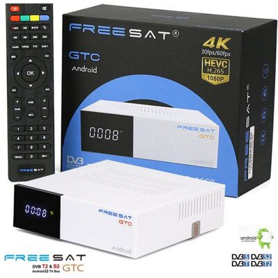Receptor 4K COMBO (DVB-T2/S2/C ISDB-T Android 6.0) 2GB/16GB ANDROID TV - FREESAT Receptor 4K COMBO (DVB-T2/S2/C ISDB-T Android 6.0) 2GB/16GB ANDROID TV - FREESAT