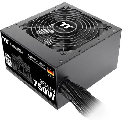 Fuente de alimentación ATX Berlín de 750 W y 24 pines (negra) - THERMALTAKE Fuente de alimentación ATX Berlín de 750 W y 24 pines (negra) - THERMALTAKE