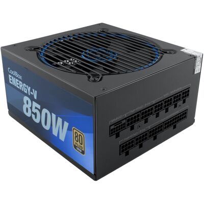 Fuente de Alimentación Energy-V 850W 20+4 pines ATX 80 Plus Gold (Negro) - COOLBOX Fuente de Alimentación Energy-V 850W 20+4 pines ATX 80 Plus Gold (Negro) - COOLBOX