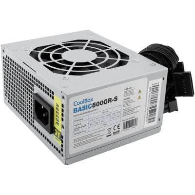 Fuente de Alimentación SFX BASIC 500GR-S 500W 20+4 pines ATX SFX (Blanco) - COOLBOX Fuente de Alimentación SFX BASIC 500GR-S 500W 20+4 pines ATX SFX (Blanco) - COOLBOX