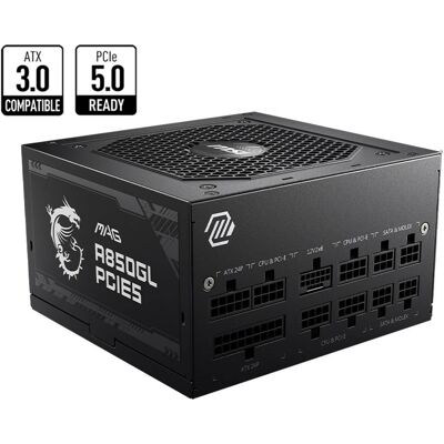Fuente de alimentación ATX MAG A850GL PCIe5 850W ATX 3.0/PCIe 5.0 80 Plus Gold Full Modular - MSI Fuente de alimentación ATX MAG A850GL PCIe5 850W ATX 3.0/PCIe 5.0 80 Plus Gold Full Modular - MSI