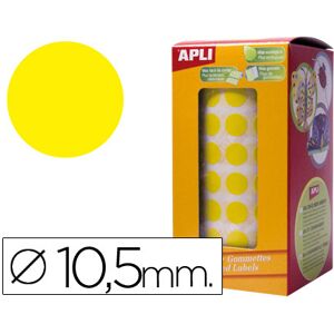 Etiquetas Autoadhesivas Circulares Apli 10,5mm Amarillas en Rollo Etiquetas Autoadhesivas Circulares Apli 10,5mm Amarillas en Rollo