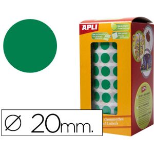 Etiquetas Autoadhesivas Circulares Apli 20mm Verde en Rollo Etiquetas Autoadhesivas Circulares Apli 20mm Verde en Rollo