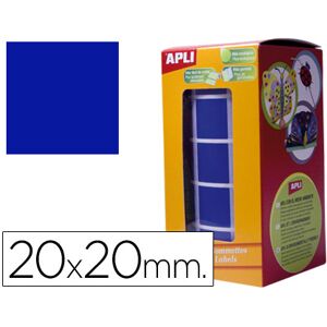 Apli Etiquetas Autoadhesivas Cuadradas 20 mm Azul en Rollo Apli Etiquetas Autoadhesivas Cuadradas 20 mm Azul en Rollo