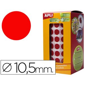 APLI Etiquetas Autoadhesivas Circulares 10,5 mm Rojas en Rollo APLI Etiquetas Autoadhesivas Circulares 10,5 mm Rojas en Rollo