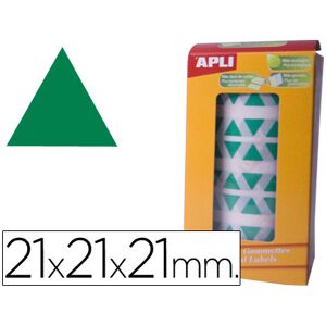 Etiquetas Autoadhesivas Triangulares Apli 21X21X21 mm Verde en Rollo Etiquetas Autoadhesivas Triangulares Apli 21X21X21 mm Verde en Rollo