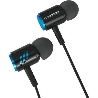 Auriculares estéreo con cable y micrófono (negro/azul) - ESPERANZA Auriculares estéreo con cable y micrófono (negro/azul) - ESPERANZA