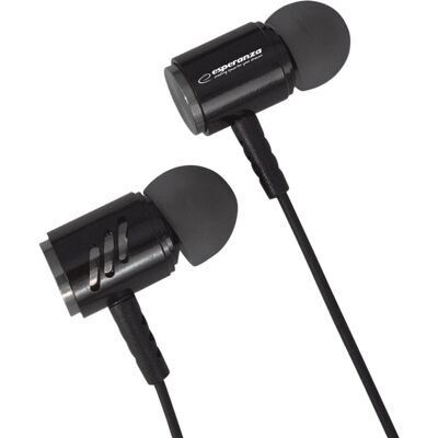 Auriculares estéreo con cable y micrófono (negro/plateado) - ESPERANZA Auriculares estéreo con cable y micrófono (negro/plateado) - ESPERANZA