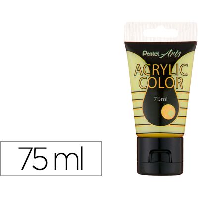 Pintura Acrílica En Tubo De 75 Ml Color Especial Amarillo Metálico - PENTEL Pintura Acrílica En Tubo De 75 Ml Color Especial Amarillo Metálico - PENTEL