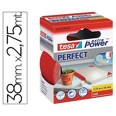 Cinta Adhesiva de Tela Extra Power Perfect 38mm X 2,75m (Roja) - TESA Cinta Adhesiva de Tela Extra Power Perfect 38mm X 2,75m (Roja) - TESA