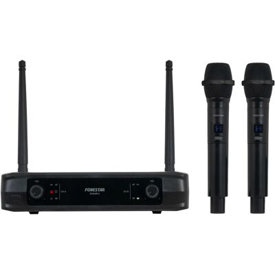 Central 2 Micrófonos 2 Canales sin Hilos UHF - FONESTAR Central 2 Micrófonos 2 Canales sin Hilos UHF - FONESTAR