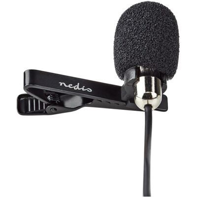 Micrófono Lavalier con clip (negro/cromado) - NEDIS Micrófono Lavalier con clip (negro/cromado) - NEDIS