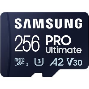 Tarjeta de Memoria MicroSDXC UHS-I Pro Ultimate 256GB (Clase U3, V30, A2) + Adaptador SD - SAMSUNG Tarjeta de Memoria MicroSDXC UHS-I Pro Ultimate 256GB (Clase U3, V30, A2) + Adaptador SD - SAMSUNG