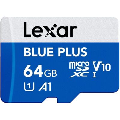 Tarjeta de Memoria Blue Plus 64GB 100MB/s MicroSDXC UHS-I + Adaptador - LEXAR Tarjeta de Memoria Blue Plus 64GB 100MB/s MicroSDXC UHS-I + Adaptador - LEXAR
