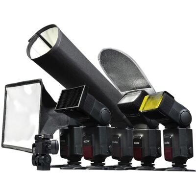 Kit de accesorios “6 en 1” (softbox, filtros de color, reflector y difusor) - GODOX Kit de accesorios “6 en 1” (softbox, filtros de color, reflector y difusor) - GODOX