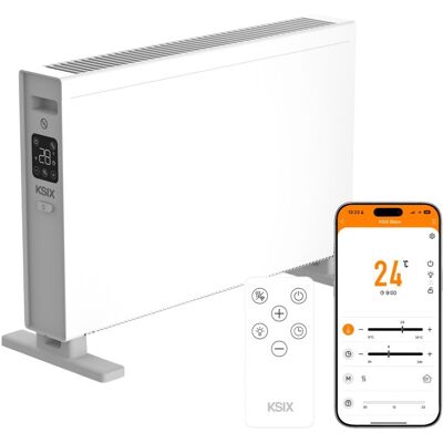 Calefactor Convector Eléctrico Inteligente Tuya Blaze 2000W c/ Wi-Fi y Control Remoto (Blanco) - KSIX Calefactor Convector Eléctrico Inteligente Tuya Blaze 2000W c/ Wi-Fi y Control Remoto (Blanco) - KSIX