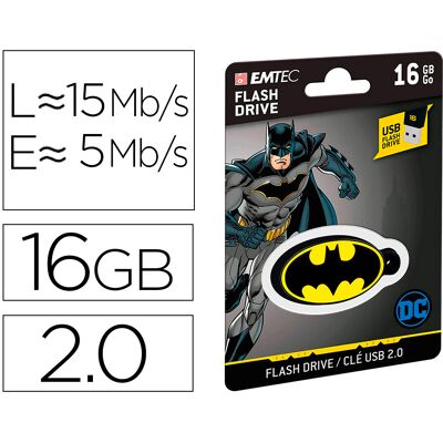 Pen Drive Usb Flash 16GB Usb 2.0 Colector Batman - EMTEC Pen Drive Usb Flash 16GB Usb 2.0 Colector Batman - EMTEC