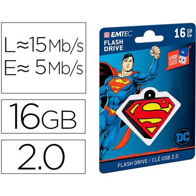 Pen Drive Usb Flash 16GB Usb 2.0 Colector Superman - EMTEC Pen Drive Usb Flash 16GB Usb 2.0 Colector Superman - EMTEC