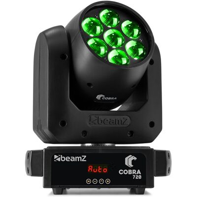 Cabeza Móvil LED Wash RGBW Cobra 720 7x20W DMX con Zoom (Negro) - beamZ Cabeza Móvil LED Wash RGBW Cobra 720 7x20W DMX con Zoom (Negro) - beamZ