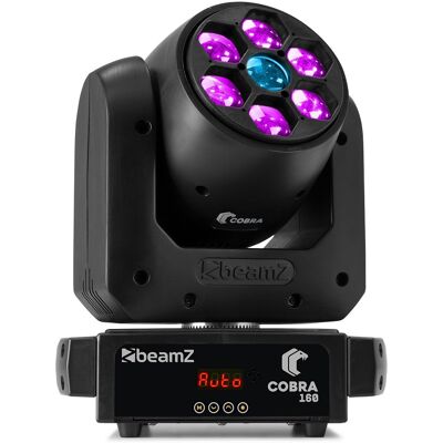 Cabeza Móvil LED 100W RGBW Cobra 160 Spot 6x10W B-EYE (Negro) - beamZ Cabeza Móvil LED 100W RGBW Cobra 160 Spot 6x10W B-EYE (Negro) - beamZ