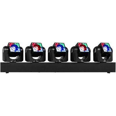 Barra de iluminación LED RGBW con 5 cabezales móviles de 40 W (GALAXY5) - beamZ Barra de iluminación LED RGBW con 5 cabezales móviles de 40 W (GALAXY5) - beamZ