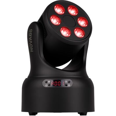 Cabeza móvil LED Wash "4 en 1" 6 LED RGBW 8 W (NOVA68-BK) - beamZ Cabeza móvil LED Wash "4 en 1" 6 LED RGBW 8 W (NOVA68-BK) - beamZ