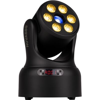 Cabeza móvil LED Wash "4 en 1" 6 LED RGBW 8 W con gobo de 30 W (NOVA68G-BK) - beamZ Cabeza móvil LED Wash "4 en 1" 6 LED RGBW 8 W con gobo de 30 W (NOVA68G-BK) - beamZ