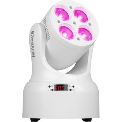 Cabeza móvil LED Wash "4 en 1" 4 LED RGBW 20 W (NOVA420-WH) - beamZ Cabeza móvil LED Wash "4 en 1" 4 LED RGBW 20 W (NOVA420-WH) - beamZ