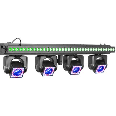 Barra de Luz Profesional 36 LED c/ 4 Cabezales Móviles 4 LED 40W UV (SHOWBAR GO VIBE) - beamZ Barra de Luz Profesional 36 LED c/ 4 Cabezales Móviles 4 LED 40W UV (SHOWBAR GO VIBE) - beamZ