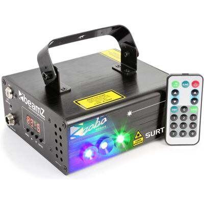 Láser dual rojo/verde 225/80mW DMX con LED azul 3W + control remoto (SURTUR II) - beamZ Láser dual rojo/verde 225/80mW DMX con LED azul 3W + control remoto (SURTUR II) - beamZ