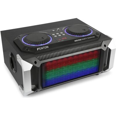 Consola de sonido DJ portátil 200W con USB/SD/BLUETOOTH y efectos LED (negro) MDJ120 - FENTON Consola de sonido DJ portátil 200W con USB/SD/BLUETOOTH y efectos LED (negro) MDJ120 - FENTON
