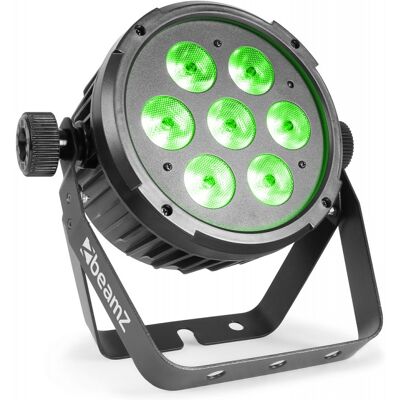 Proyector LED PAR 7x 6W (4 EN 1) RGBW DMX con control remoto (BT270) Negro - beamZ Proyector LED PAR 7x 6W (4 EN 1) RGBW DMX con control remoto (BT270) Negro - beamZ
