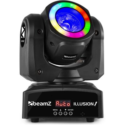 Cabeza Móvil con Anillo LED + 1 Haz LED 60W RGBW DMX (Illusion I) - beamZ Cabeza Móvil con Anillo LED + 1 Haz LED 60W RGBW DMX (Illusion I) - beamZ