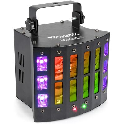 Proyector de efectos Disco LED RGBAWP con luz negra UV + luz estroboscópica + láser RG (MAGIC2 DERBY) - beamZ Proyector de efectos Disco LED RGBAWP con luz negra UV + luz estroboscópica + láser RG (MAGIC2 DERBY) - beamZ