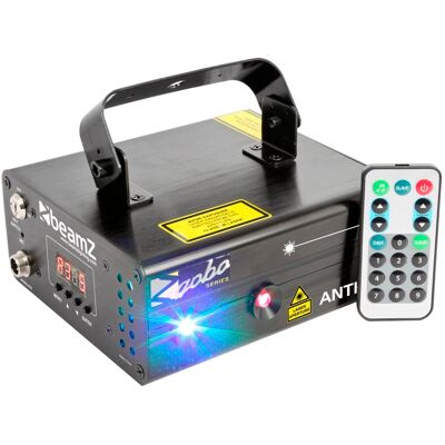 Láser RGB rojo/verde/azul 250/100/250 mW con control remoto (ANTHE II) - beamZ Láser RGB rojo/verde/azul 250/100/250 mW con control remoto (ANTHE II) - beamZ