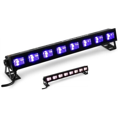 Barra Profesional "2-EN-1" 8 LEDs 3W Blanco+UV (Luz Negra) BUVW83 - beamZ Barra Profesional "2-EN-1" 8 LEDs 3W Blanco+UV (Luz Negra) BUVW83 - beamZ