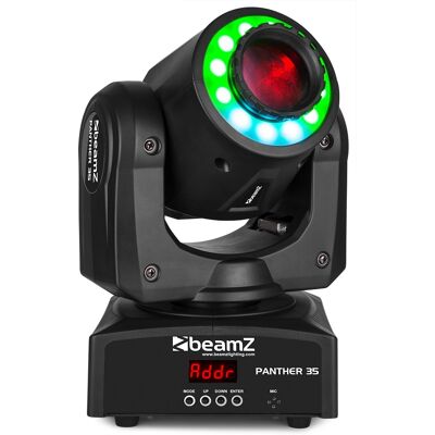 Cabeza Móvil LED SPOT 35W RGB + ANILLO DMX (PANTHER 35) - beamZ Cabeza Móvil LED SPOT 35W RGB + ANILLO DMX (PANTHER 35) - beamZ