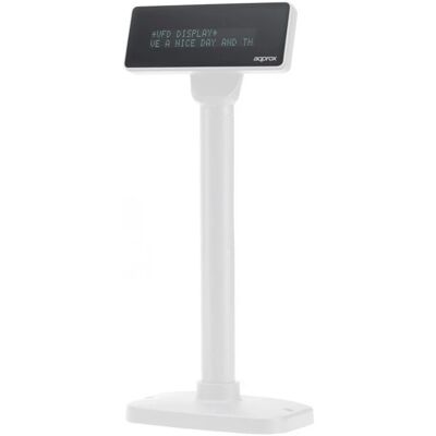 APPROX appVFD01 Pantalla para clientes POS USB de 2 líneas con soporte vertical (blanca) - APROX. APPROX appVFD01 Pantalla para clientes POS USB de 2 líneas con soporte vertical (blanca) - APROX.