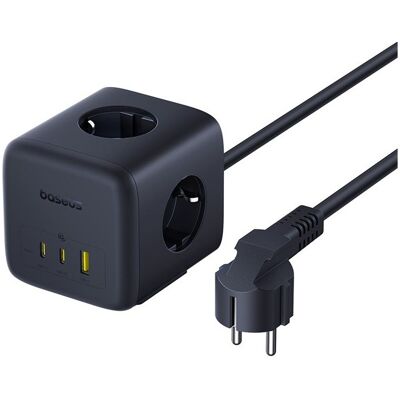 Cubo de triple extensión Enerfill Fa11 + 1x USB-A + 2x USB-C 67W 1,5 m (Negro) - BASEUS Cubo de triple extensión Enerfill Fa11 + 1x USB-A + 2x USB-C 67W 1,5 m (Negro) - BASEUS